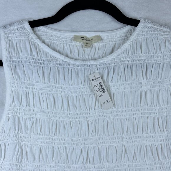 Madewell Womens Smocked Boatneck Tank Size XS Casual Chic Wear NWT - Picture 5 of 8